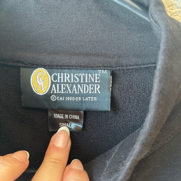 Christine Alexander Black Zip Jacket with Silver Rhinestone Swirls Small - Picture 6 of 7